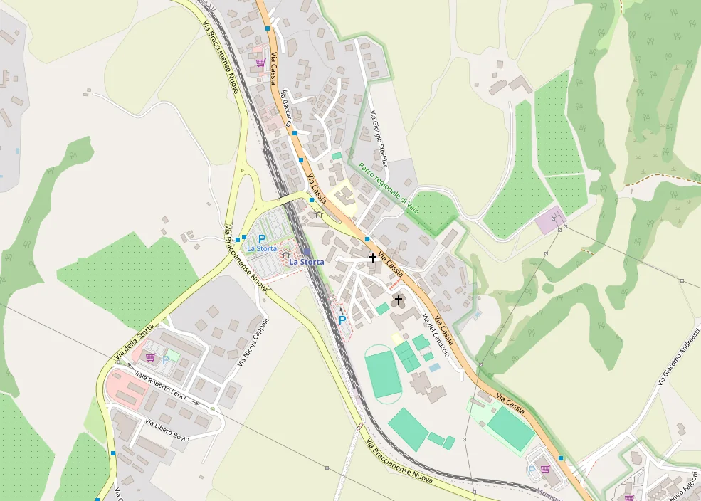 Mappa della zona di Via della Storta, Roma